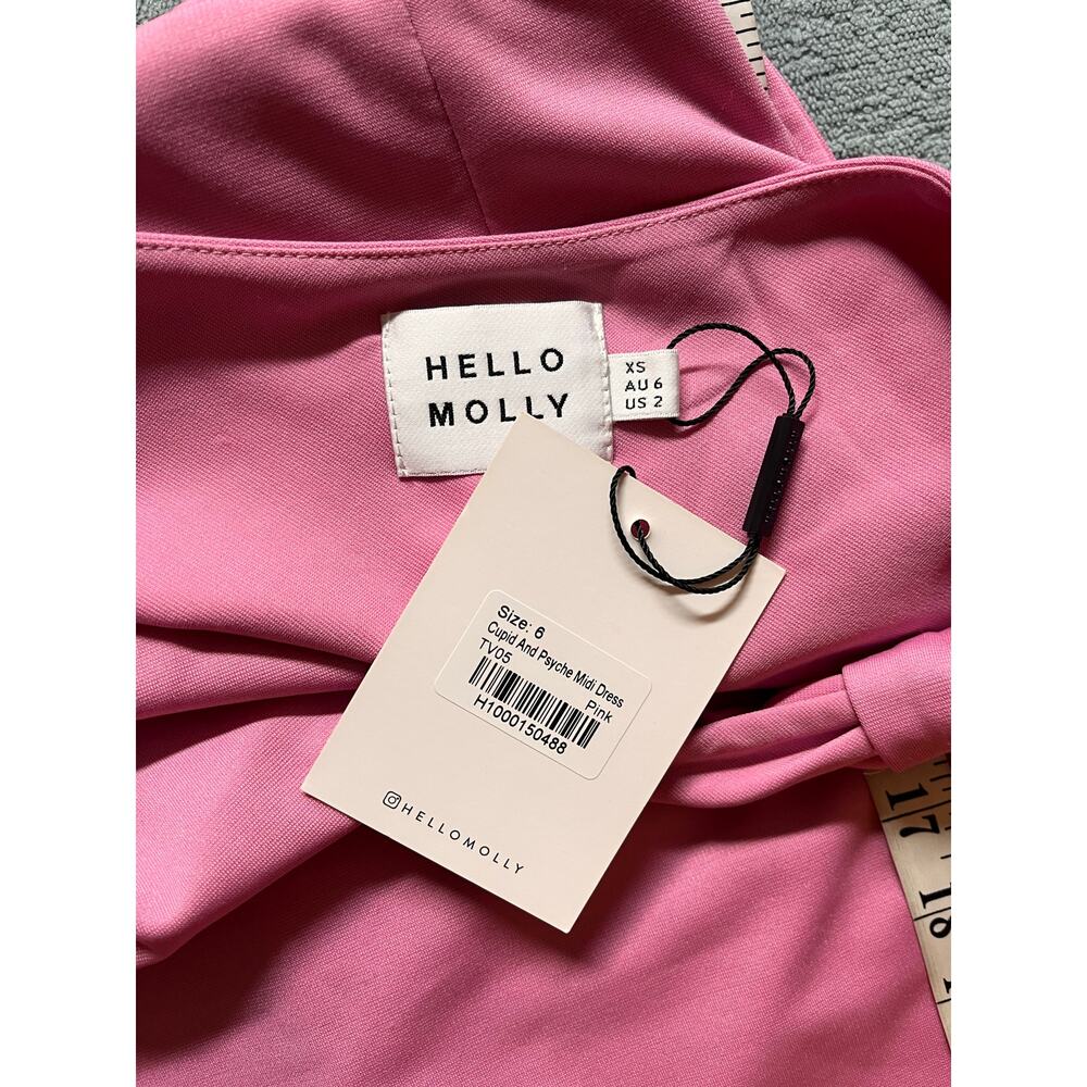 Hello Molly One-Shoulder Midi Dress in Pink - Picture 7 of 7